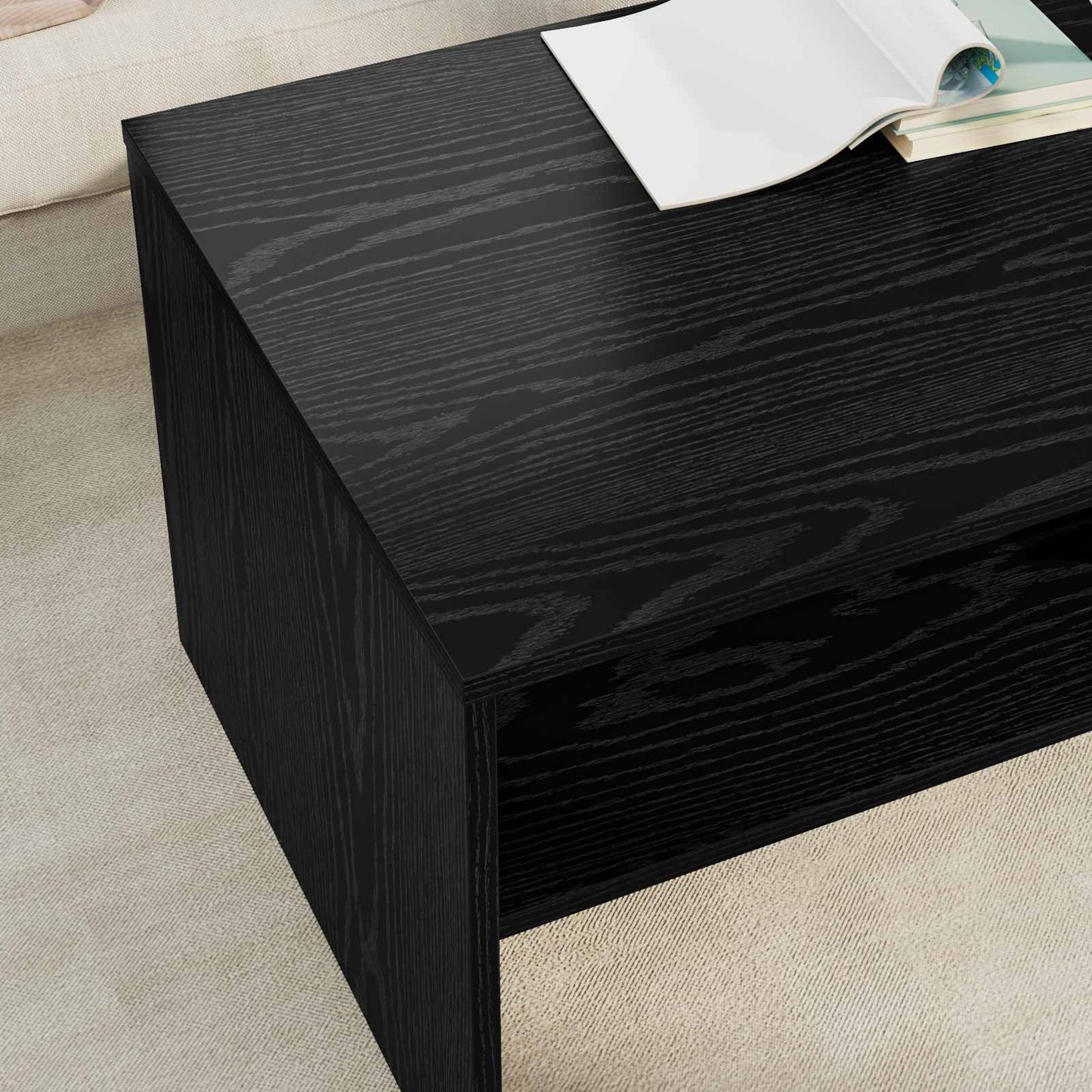 Konferenční Stolek Černý Dub 100 X 50 X 40 Cm Kompozitní Dřevo