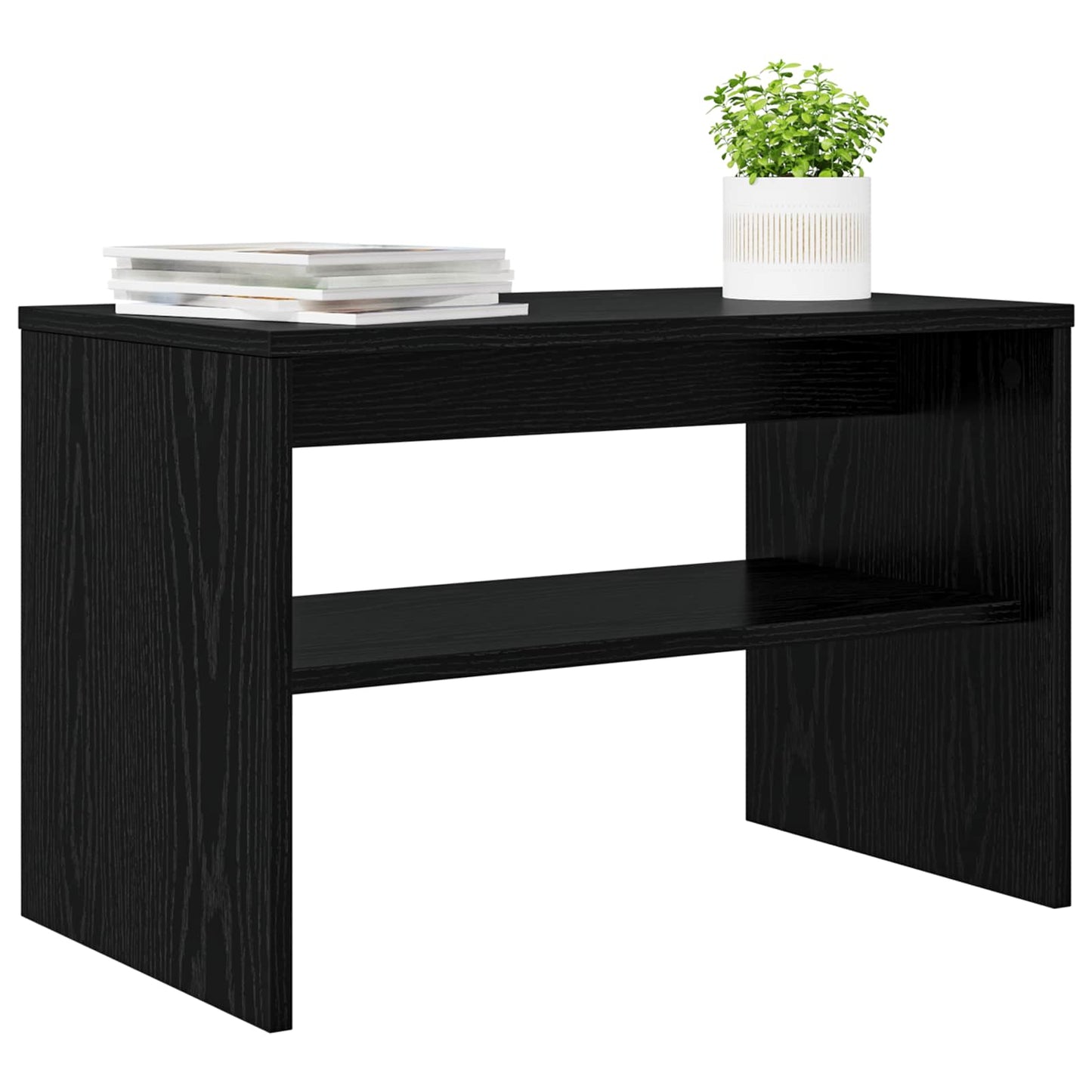 Televizní Skříň 60 X 35 X 40 Cm Černý Dub Kompozitní Dřevo