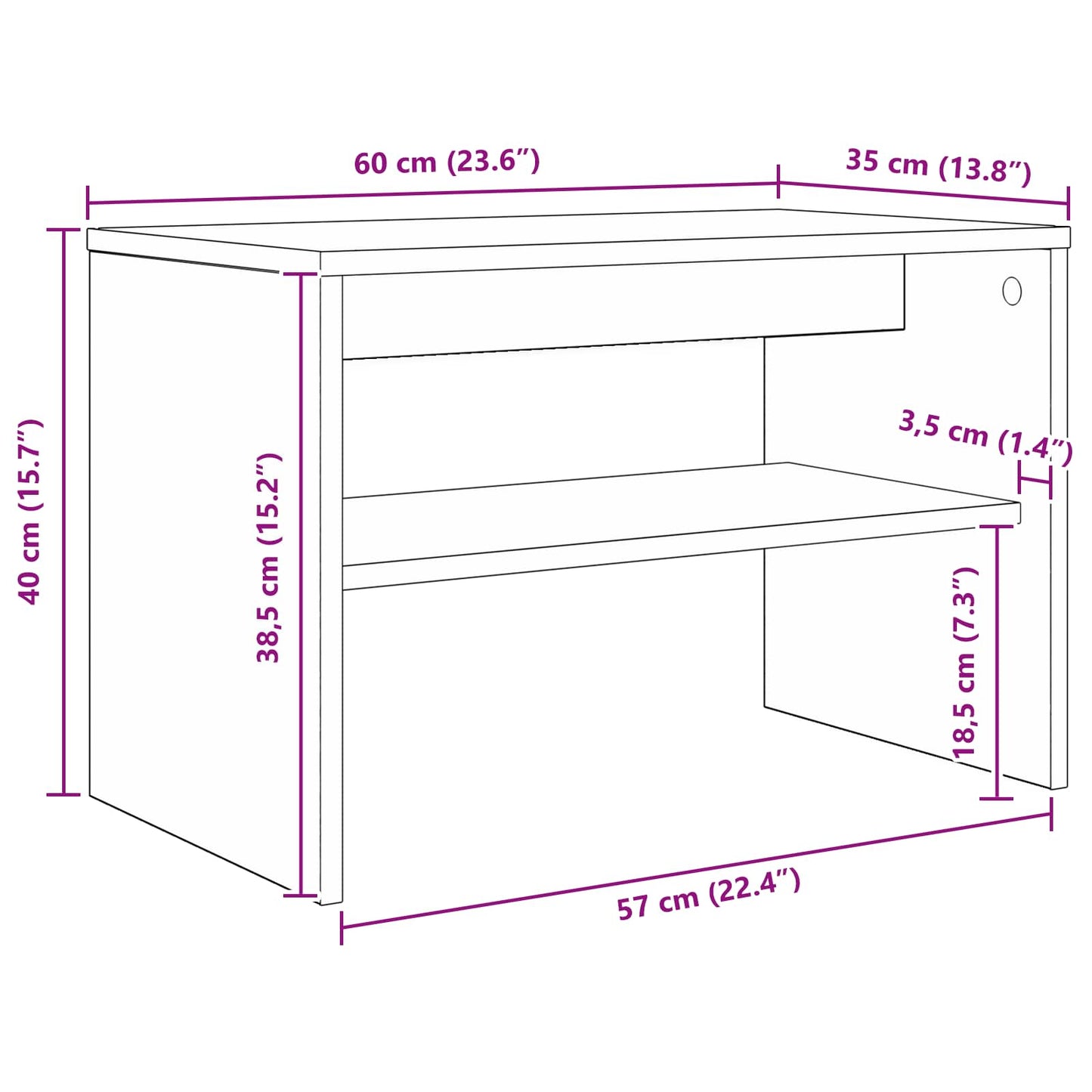 Televizní Skříň 60 X 35 X 40 Cm Sonoma Dub Kompozitní Dřevo