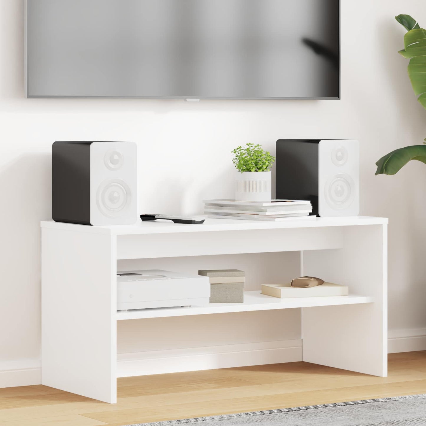 Televizní Skříň 80 X 35 X 40 Cm Bílá Kompozitní Dřevo