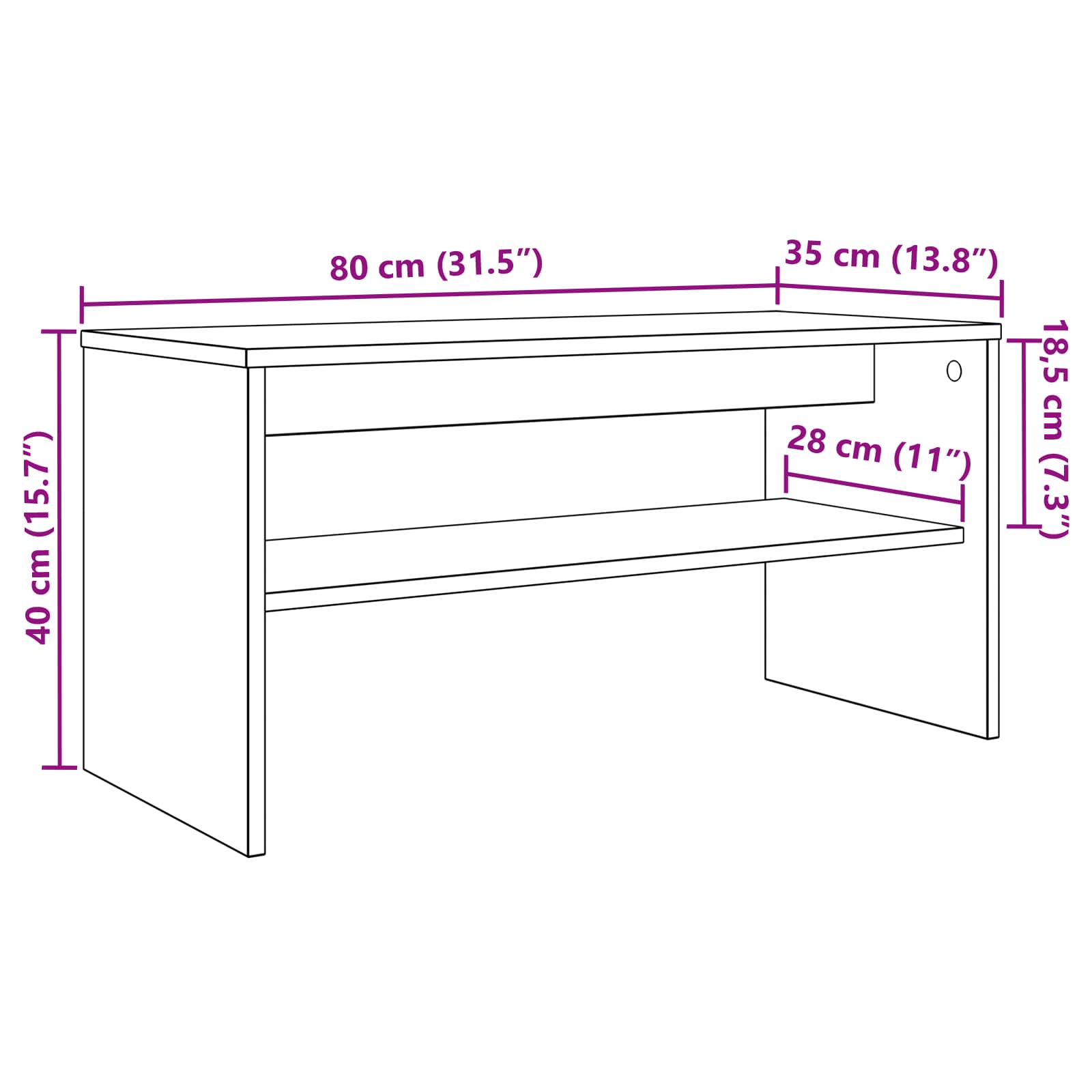 Televizní Skříň 80 X 35 X 40 Cm Bílá Kompozitní Dřevo