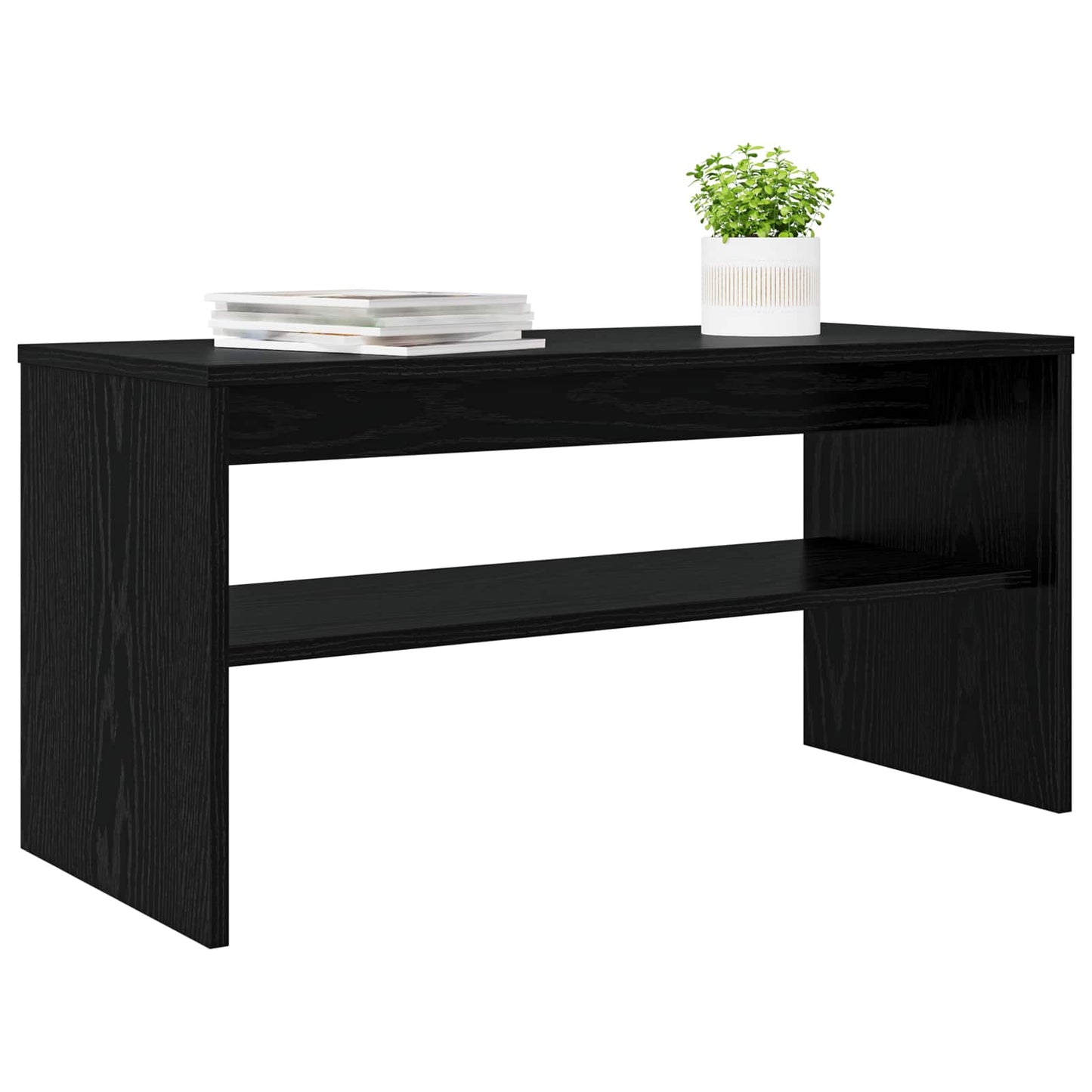 Televizní Skříň 80 X 35 X 40 Cm Černý Dub Kompozitní Dřevo