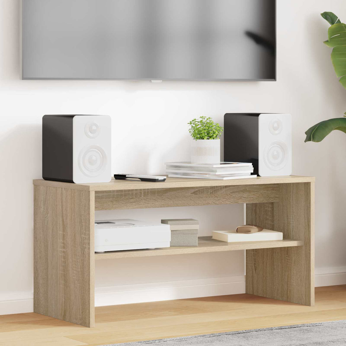 Televizní Skříň 80 X 35 X 40 Cm Sonoma Dub Kompozitní Dřevo