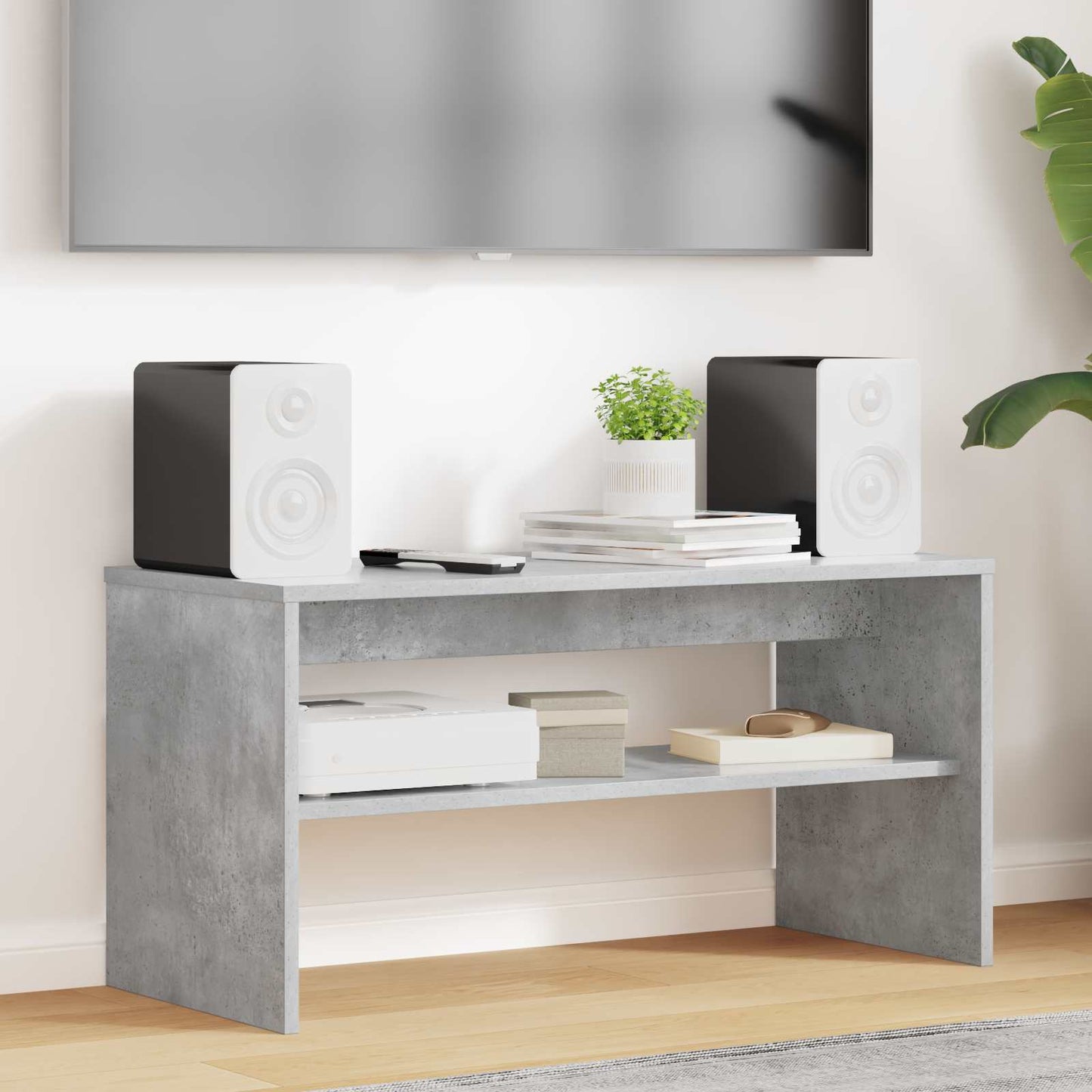 Televizní Skříň 80 X 35 X 40 Cm Betonově Šedá Kompozitní Dřevo