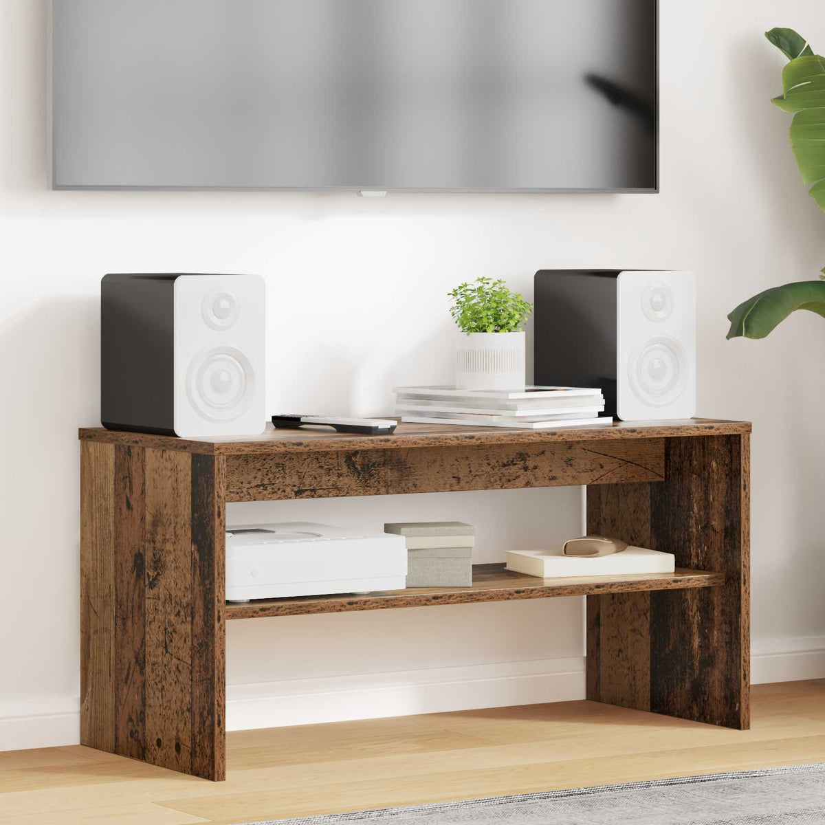 Televizní Skříň 80 X 35 X 40 Cm Staré Dřevo Kompozitní Dřevo