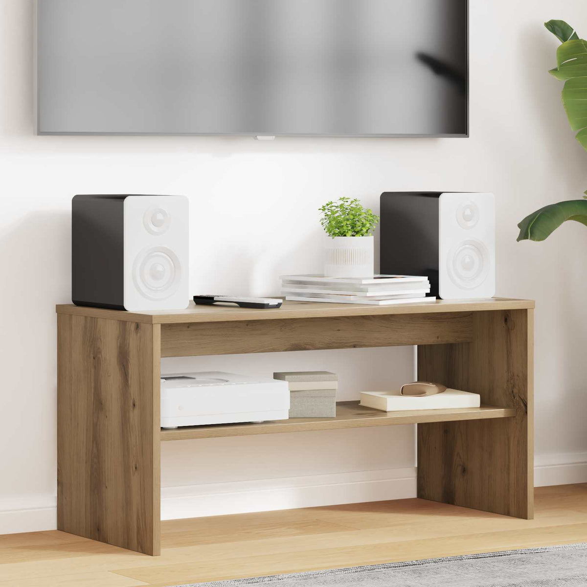 Televizní Skříň 80 X 35 X 40 Cm Artisanový Dub Kompozitní Dřevo