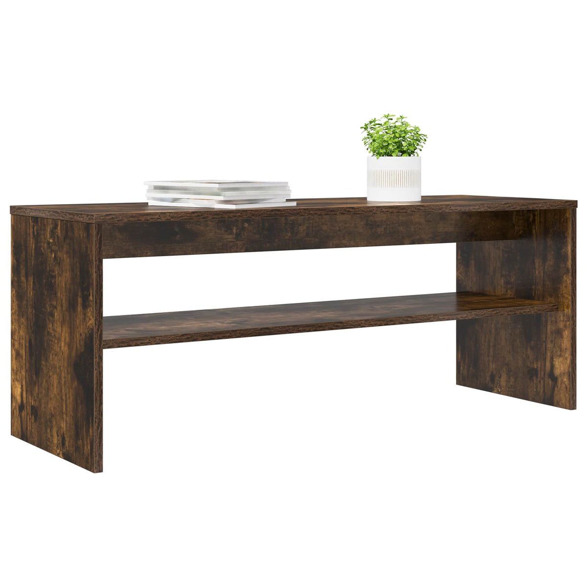 Televizní Skříň 100 X 35 X 40 Cm Kouřový Dub Kompozitní Dřevo