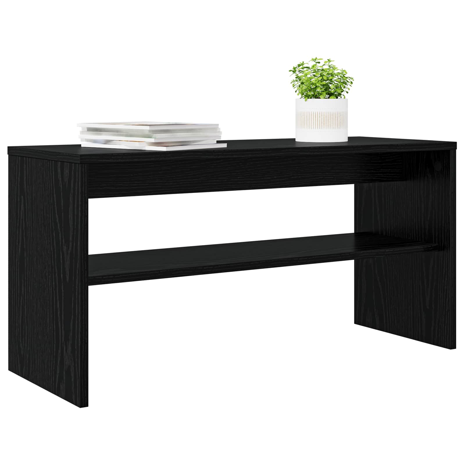 Televizní Skříň 80 X 30 X 40 Cm Černý Dub Kompozitní Dřevo
