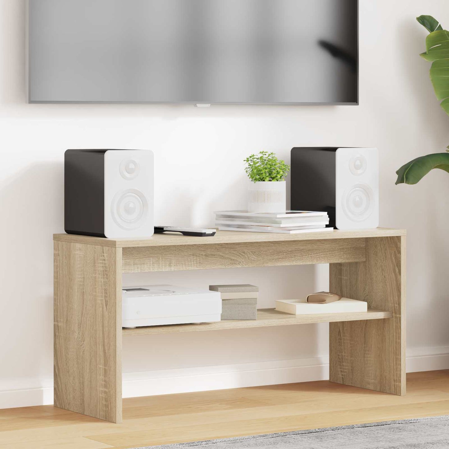 Televizní Skříň 80 X 30 X 40 Cm Sonoma Dub Kompozitní Dřevo
