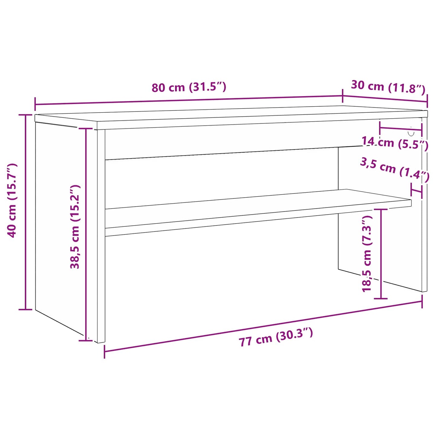 Televizní Skříň 80 X 30 X 40 Cm Sonoma Dub Kompozitní Dřevo
