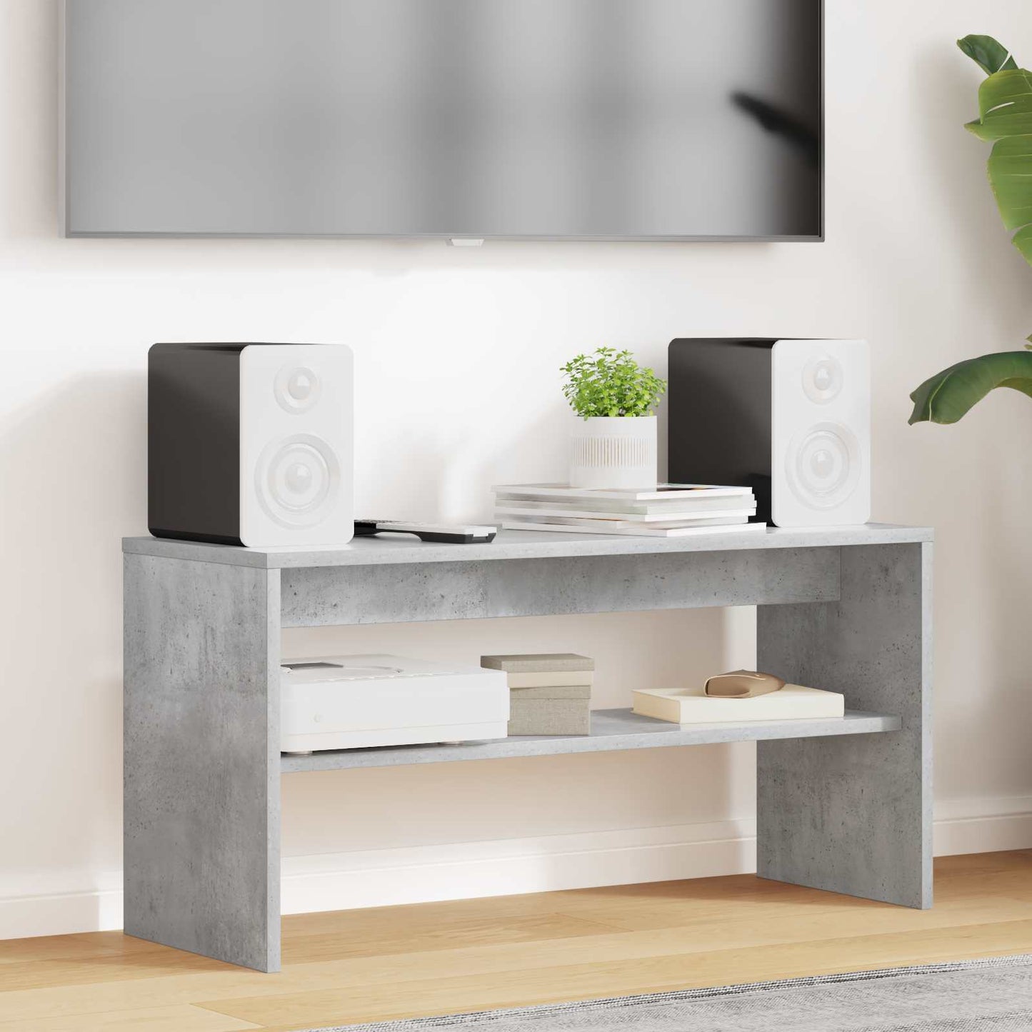 Televizní Skříň 80 X 30 X 40 Cm Betonově Šedá Kompozitní Dřevo