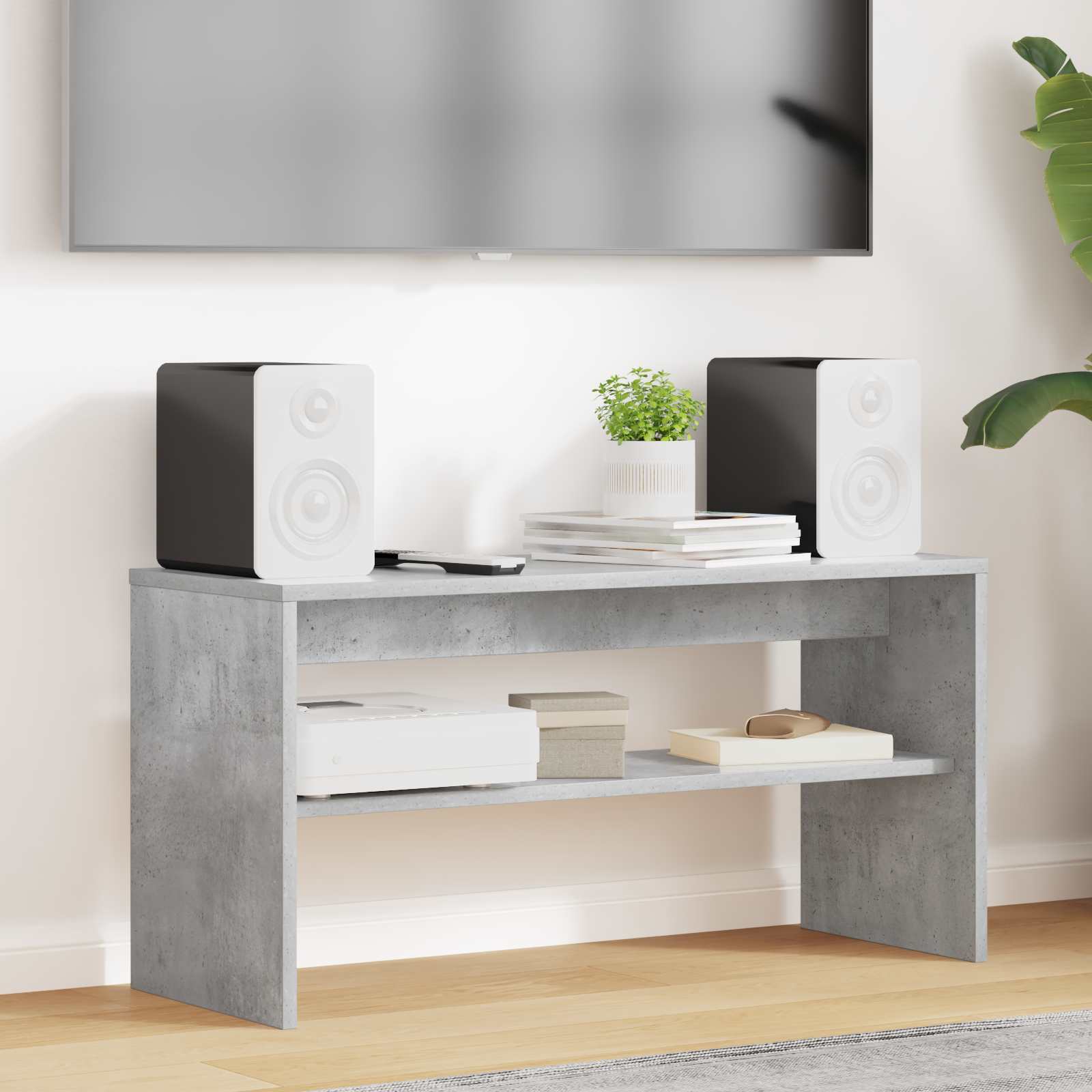 Televizní Skříň 80 X 30 X 40 Cm Betonově Šedá Kompozitní Dřevo