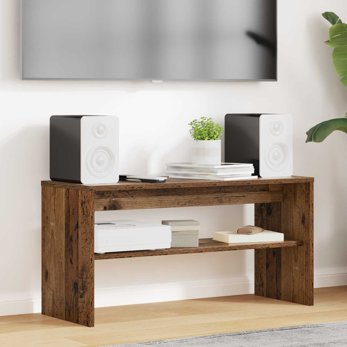 Televizní Skříň 80 X 30 X 40 Cm Staré Dřevo Kompozitní Dřevo