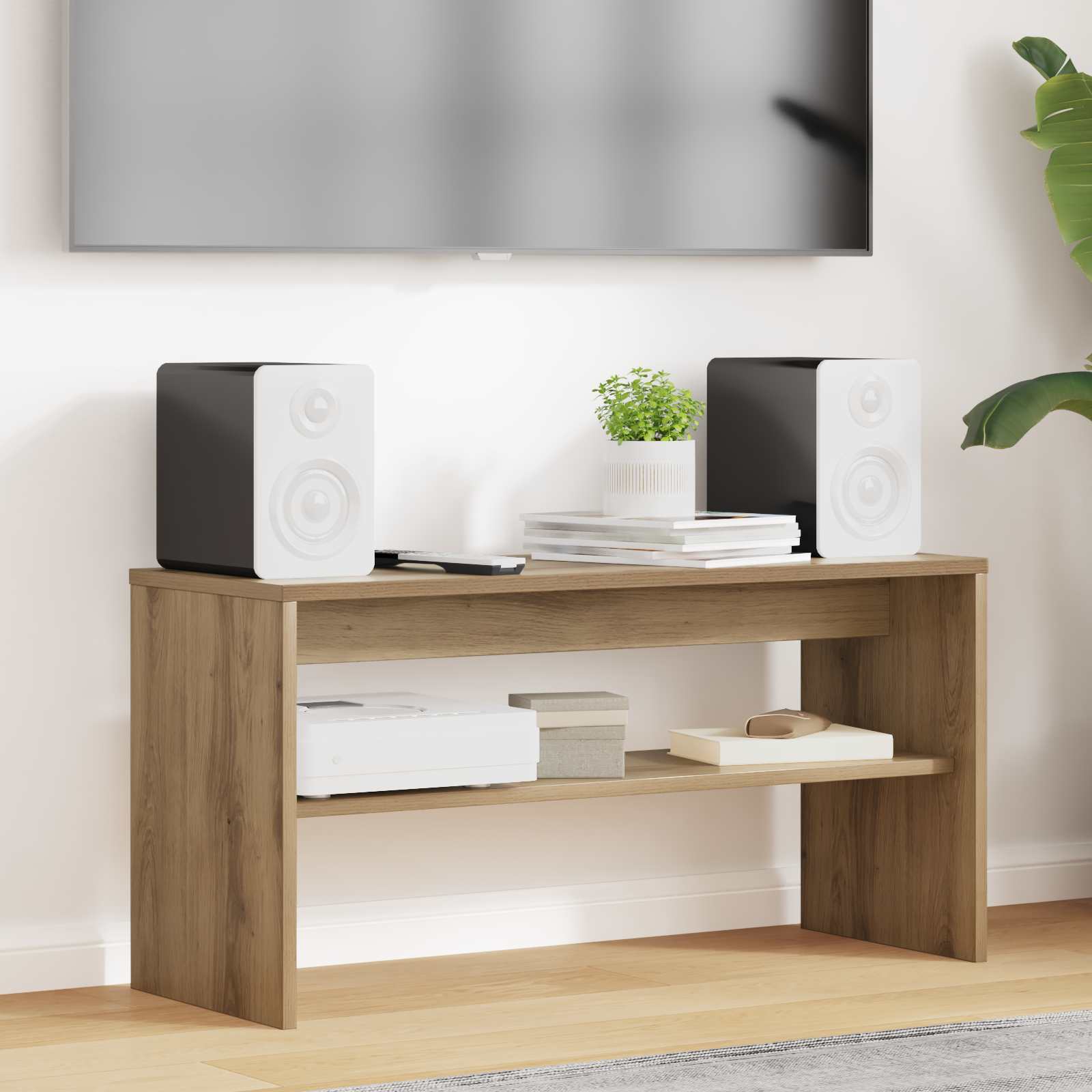 Televizní Skříň 80 X 30 X 40 Cm Artisanový Dub Kompozitní Dřevo