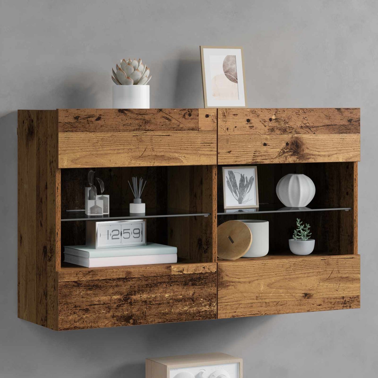 Tv Wall Cabinet 98,5 X 30 X 60,5 Cm Staré Dřevo
