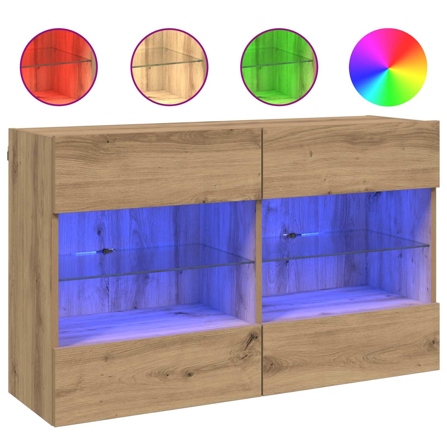 Tv Wall Cabinet 98,5 X 30 X 60,5 Cm Artisanový Dub