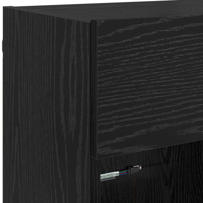 Tv Wall Cabinet 98,5 X 30 X 60,5 Cm Černý Dub Kompozitní Dřevo