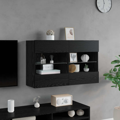 Tv Wall Cabinet 98,5 X 30 X 60,5 Cm Černý Dub Kompozitní Dřevo