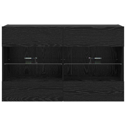 Tv Wall Cabinet 98,5 X 30 X 60,5 Cm Černý Dub Kompozitní Dřevo