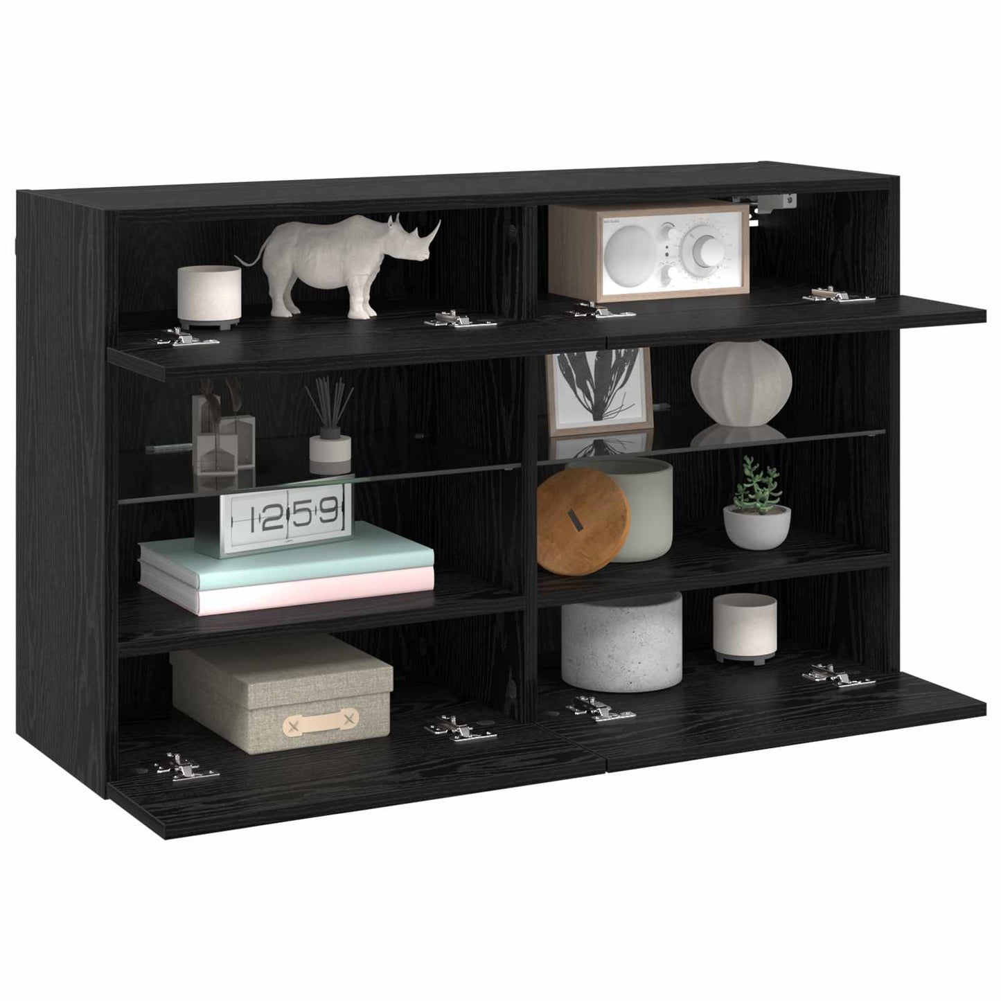 Tv Wall Cabinet 98,5 X 30 X 60,5 Cm Černý Dub Kompozitní Dřevo