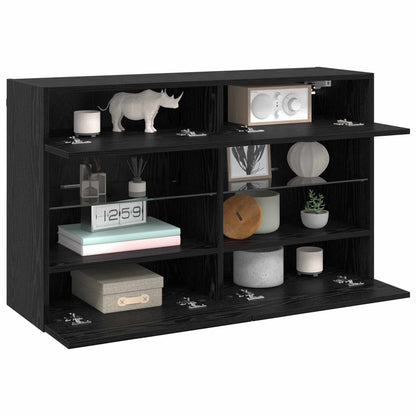 Tv Wall Cabinet 98,5 X 30 X 60,5 Cm Černý Dub Kompozitní Dřevo