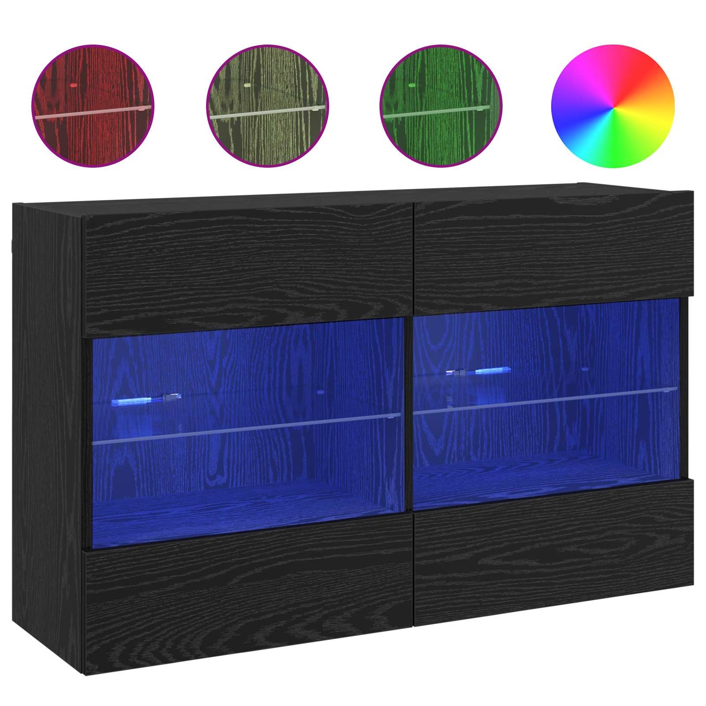 Tv Wall Cabinet 98,5 X 30 X 60,5 Cm Černý Dub Kompozitní Dřevo