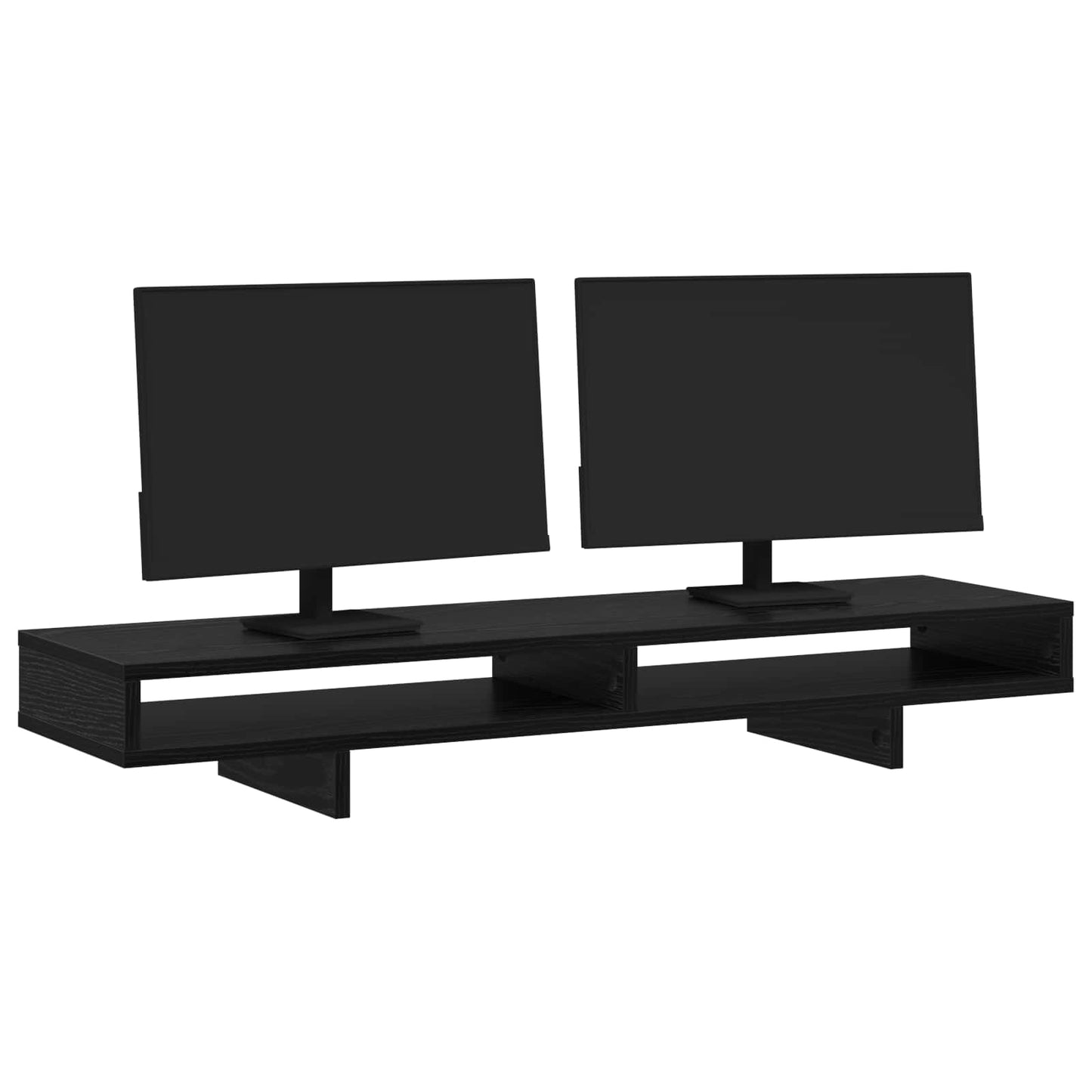Stojan Na Monitor Černá 100 X 27 X 15 Cm Kompozitní Dřevo