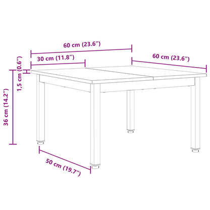 Konferenční Stolek Bílá 60 X 60 X 36 Cm Masivní Borové Dřevo