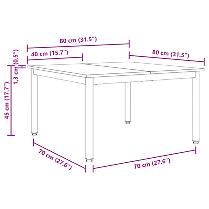 Konferenční Stolek Bílá 80 X 80 X 45 Cm Masivní Borové Dřevo
