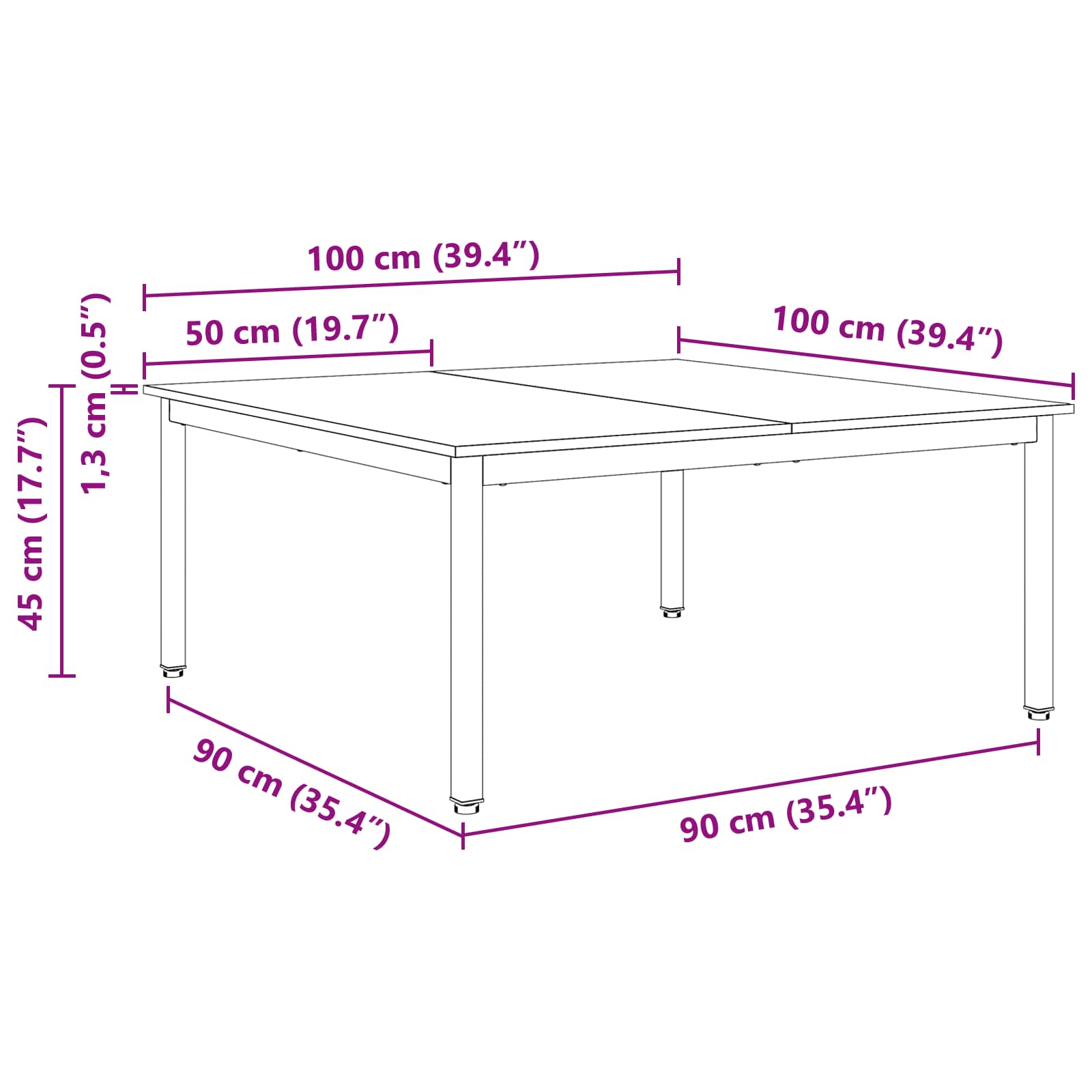 Konferenční Stolek Bílá 100 X 100 X 45 Cm Masivní Borové Dřevo