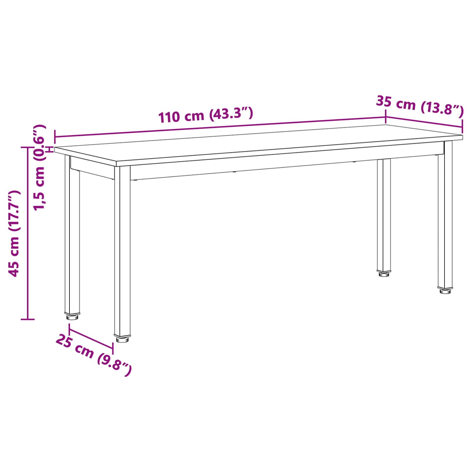 Lavice Přírodní 110 X 35 X 45 Cm Masivní Borové Dřevo