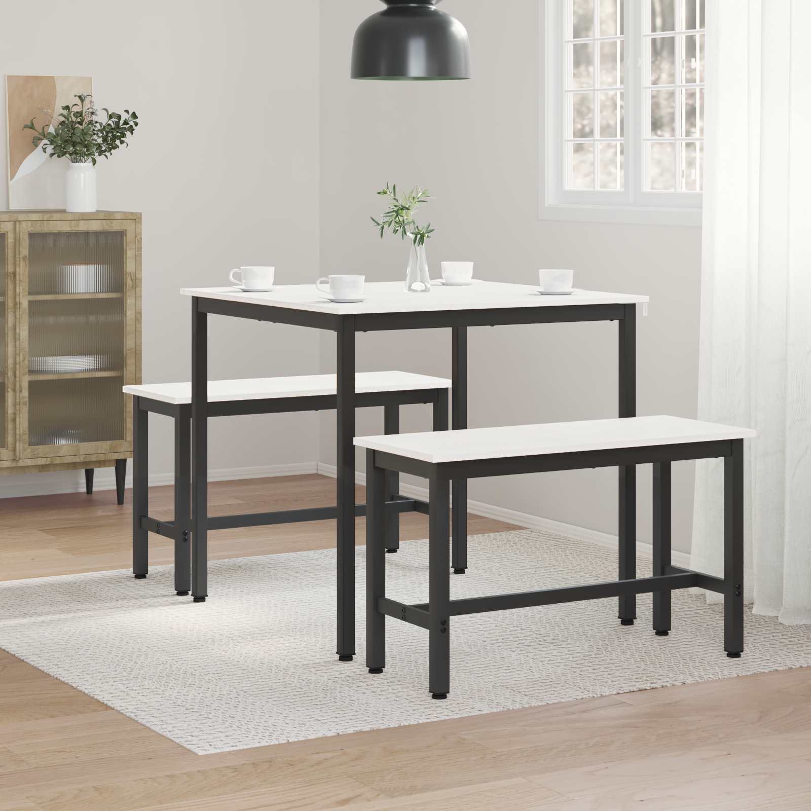 Jídelní Stůl Bílá 80 X 80 X 75 Cm Masivní Borové Dřevo
