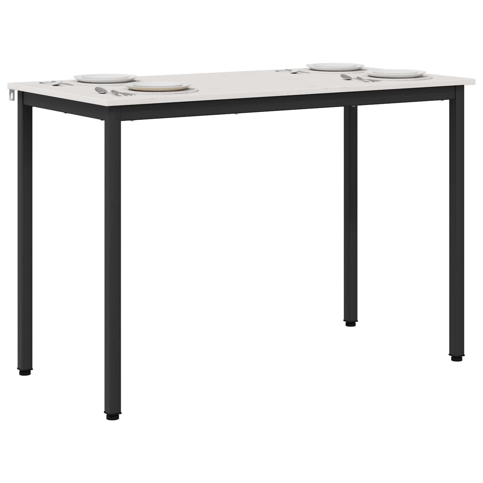 Jídelní Stůl Bílá 110 X 55 X 75 Cm Masivní Borové Dřevo