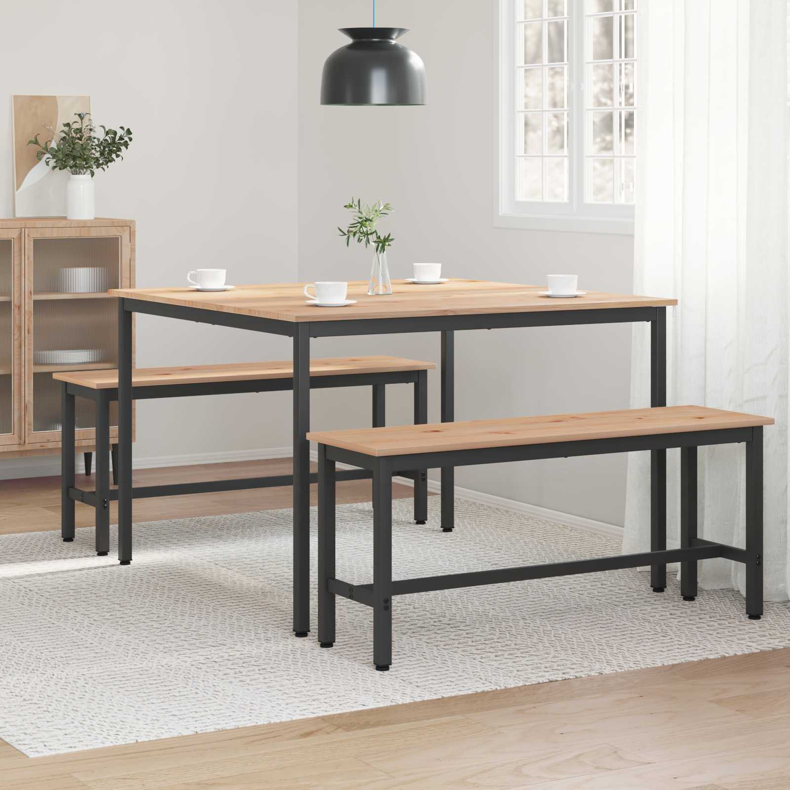 Jídelní Stůl Přírodní 110 X 110 X 75 Cm Masivní Borové Dřevo