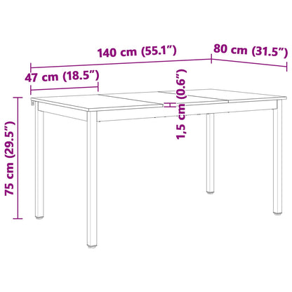 Jídelní Stůl Přírodní 140 X 80 X 75 Cm Masivní Borové Dřevo