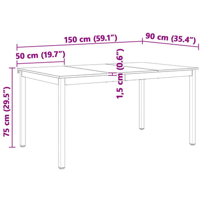 Jídelní Stůl Přírodní 150 X 90 X 75 Cm Masivní Borové Dřevo