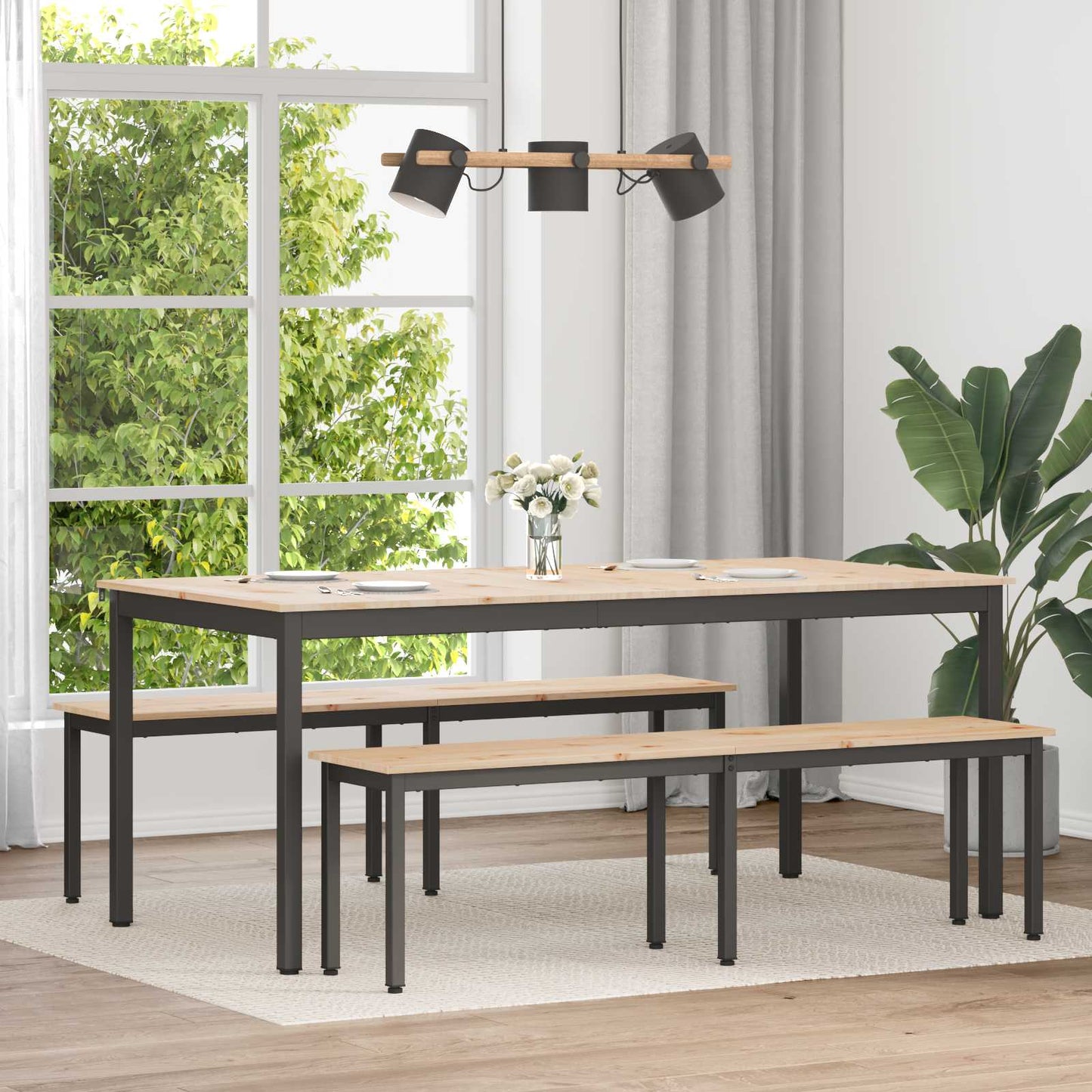 Jídelní Stůl Přírodní 180 X 90 X 75 Cm Masivní Borové Dřevo