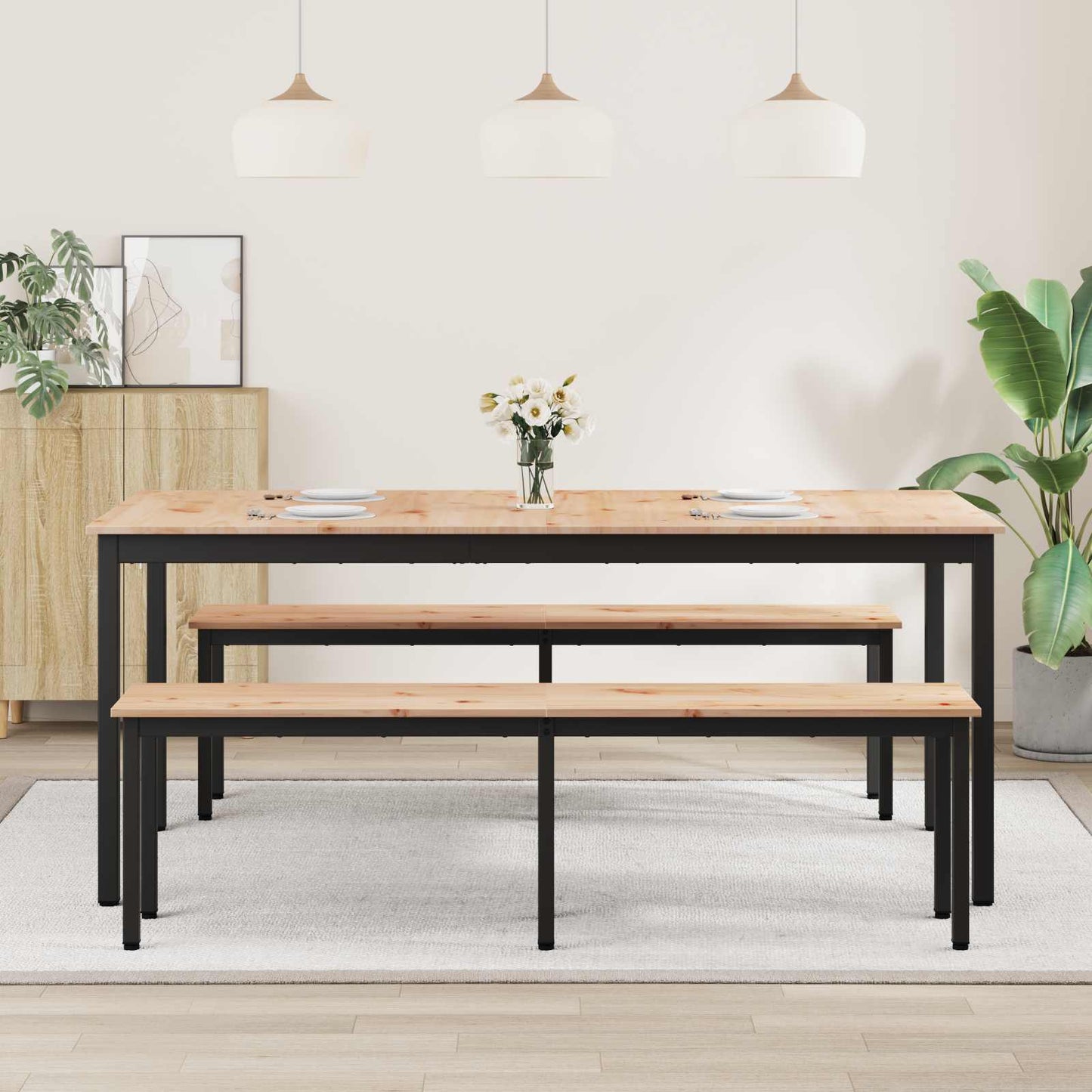 Jídelní Stůl Přírodní 180 X 90 X 75 Cm Masivní Borové Dřevo