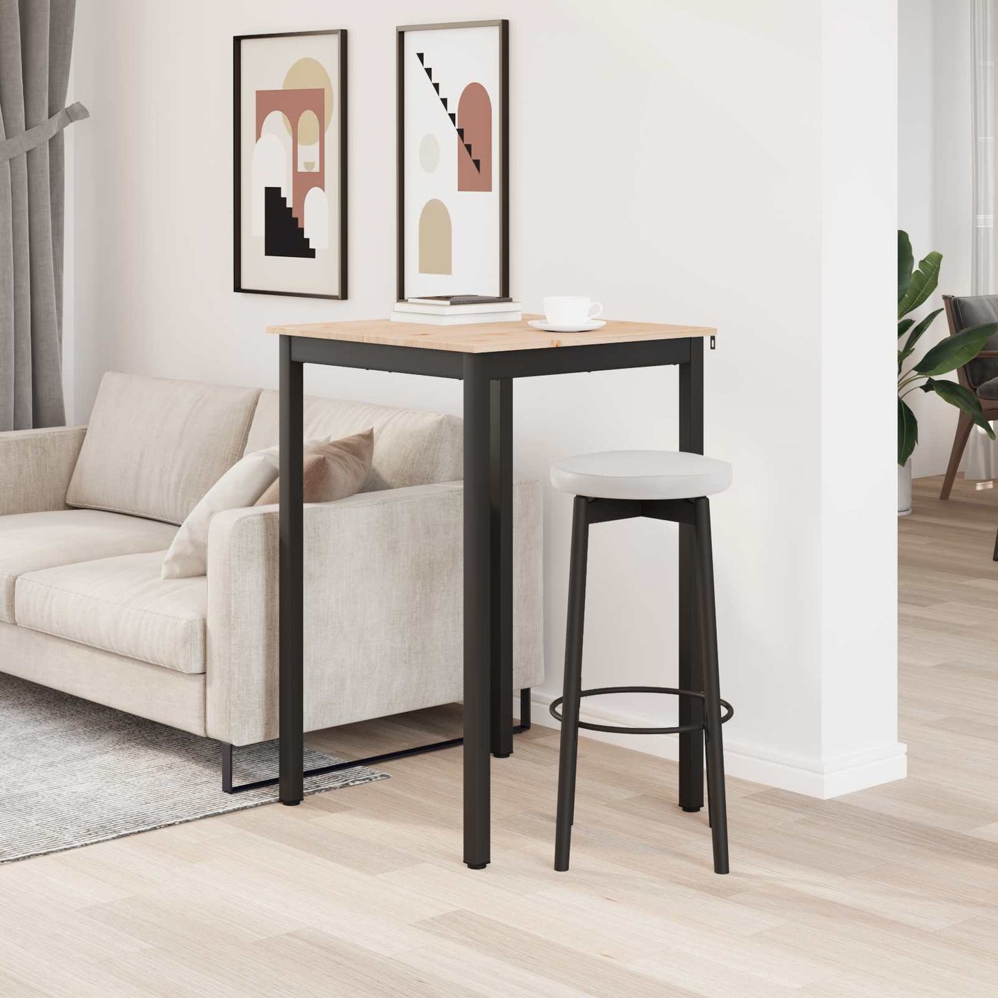 Barový Stůl Přírodní 70 X 70 X 105 Cm Masivní Borové Dřevo
