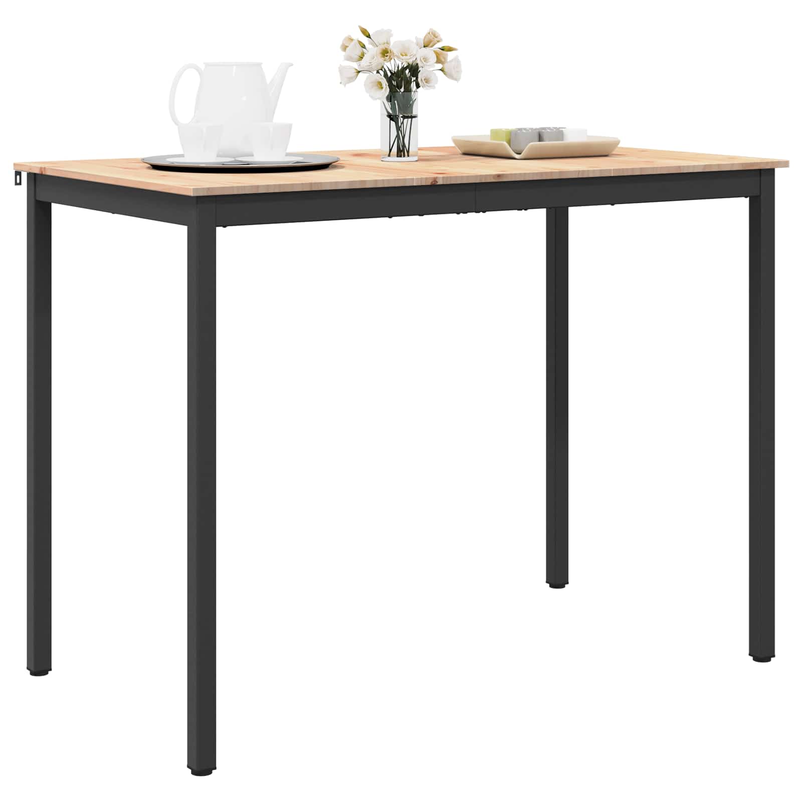 Barový Stůl Přírodní 140 X 80 X 105 Cm Masivní Borové Dřevo