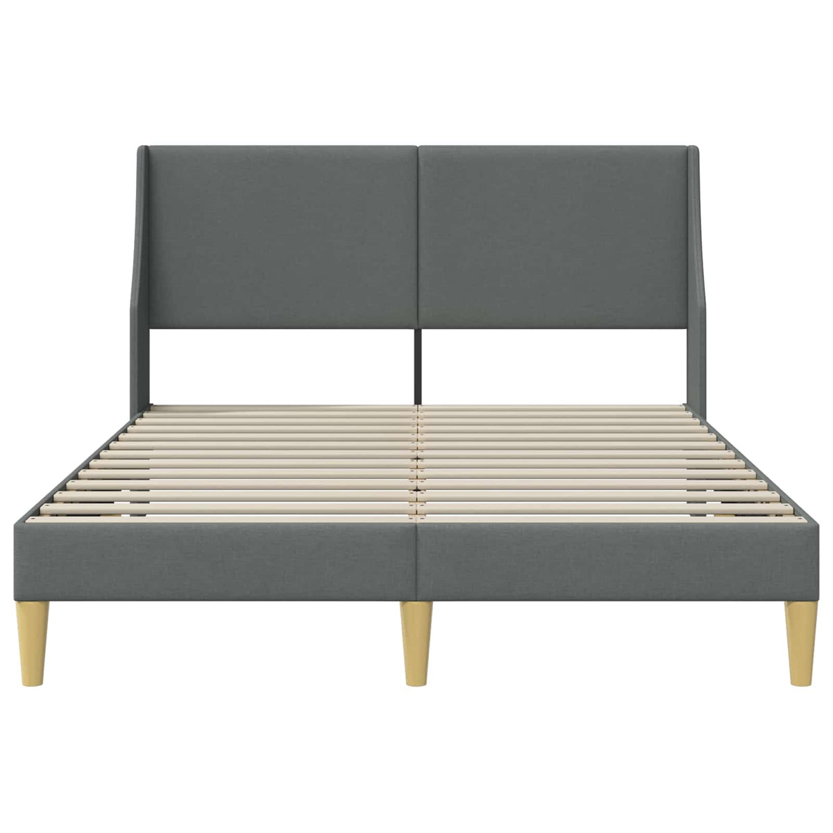 Rám Postele S Čelo Tmavě Šedá 137 X 190 Cm Textil