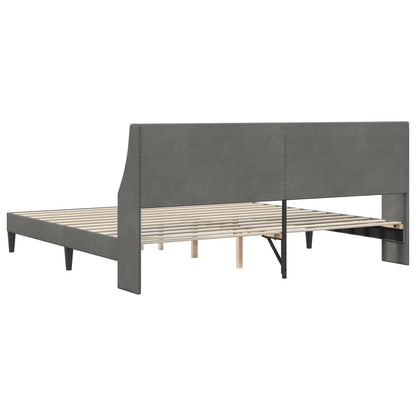 Rám Postele S Čelo Tmavě Šedá Samet
