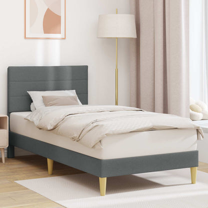 Rám Postele S Čelo Tmavě Šedá 153 X 203 Cm Textil