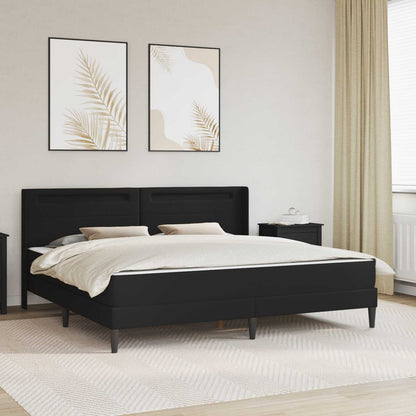 Rám Postele S Matrací S Led Pásky Černý 180 X 200 Cm Umělá Kůže