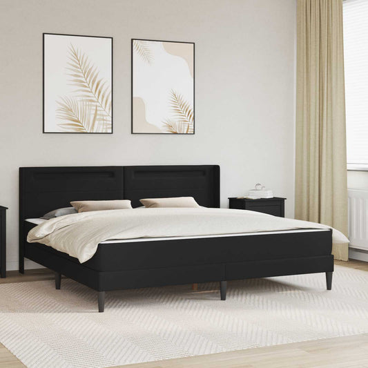 Rám Postele S Matrací S Led Pásky Černý 180 X 200 Cm Umělá Kůže