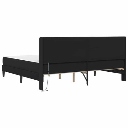Rám Postele S Matrací S Led Pásky Černý 180 X 200 Cm Umělá Kůže
