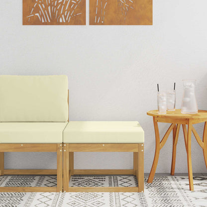 Outdoor Hocker Masivní Akátové Dřevo Bílá
