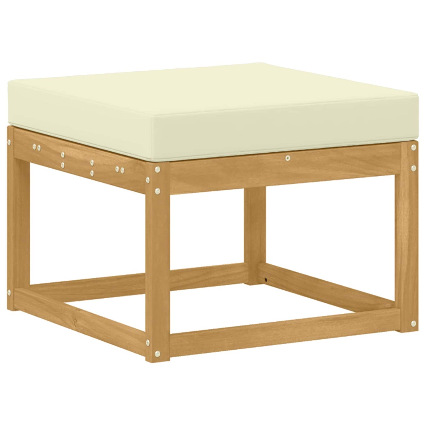 Outdoor Hocker Masivní Akátové Dřevo Bílá