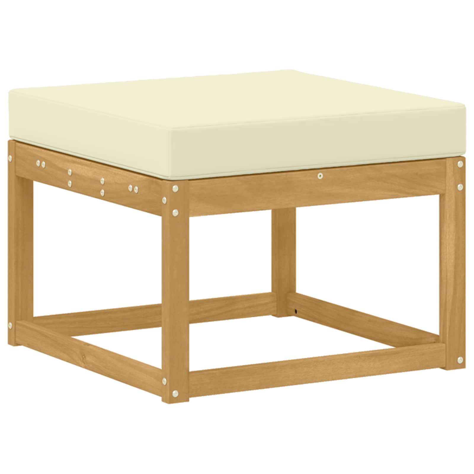 Outdoor Hocker Masivní Akátové Dřevo Bílá