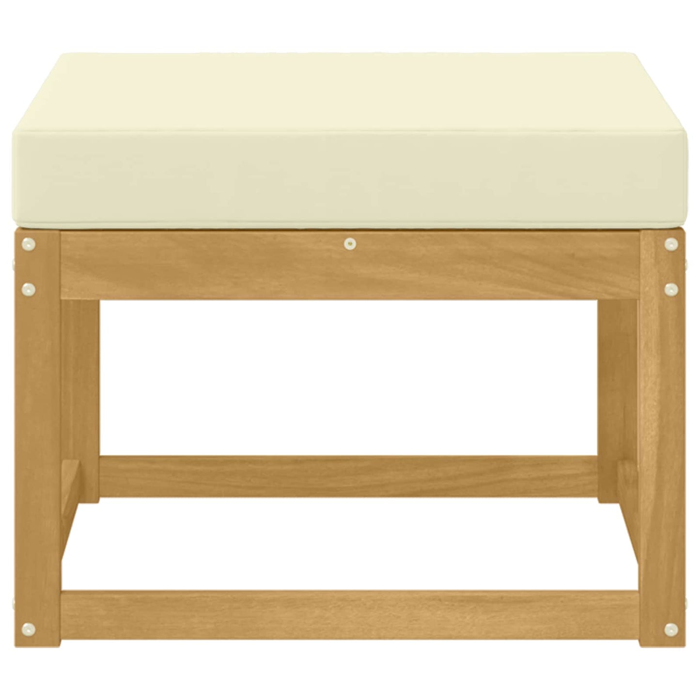 Outdoor Hocker Masivní Akátové Dřevo Bílá
